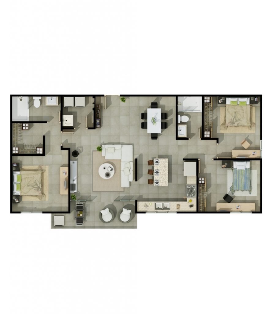 Apartamento Limón -Distribución de apartamento penthouse en Limón